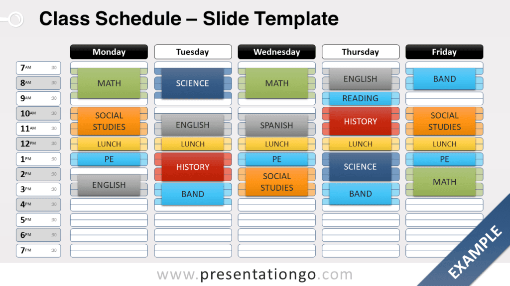 Class Schedule Template for PowerPoint and Google Slides
