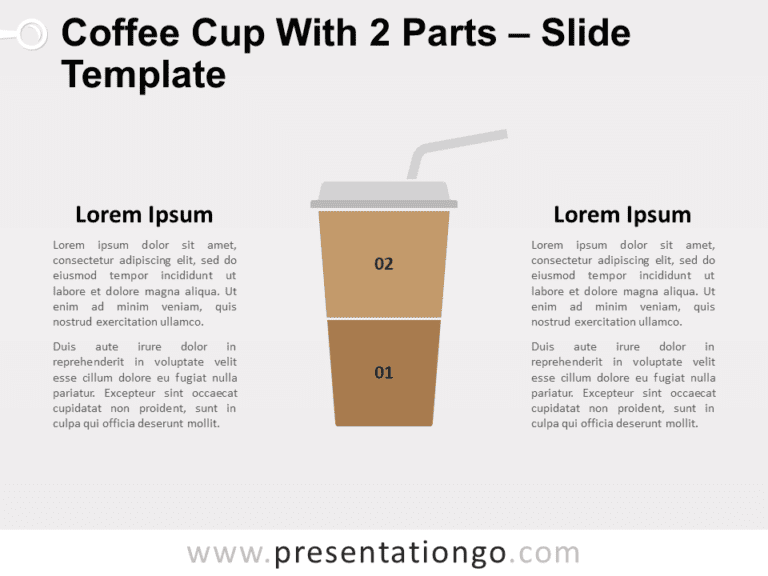 Free Coffee Cup with 2 Parts for PowerPoint
