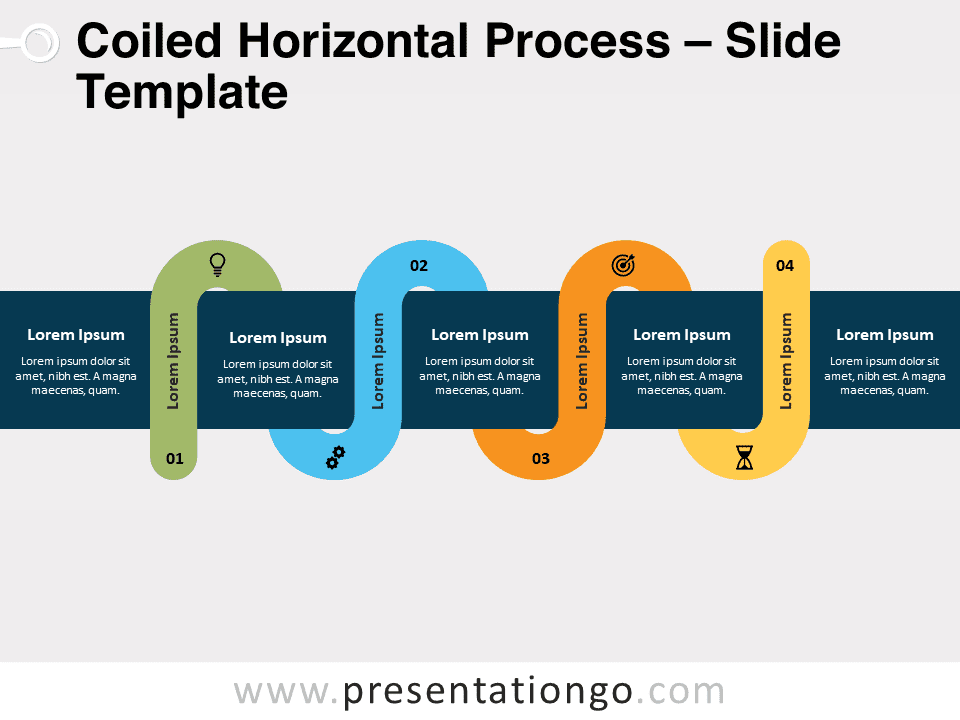 Free Coiled Horizontal Process for PowerPoint