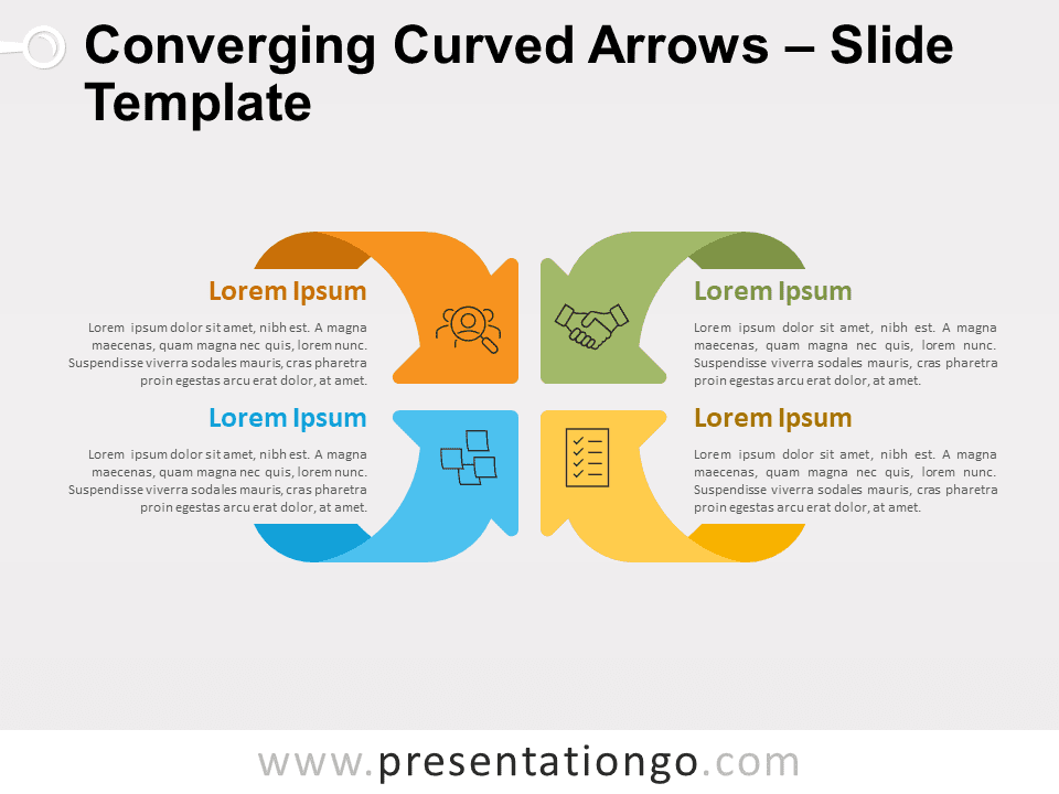 Converging Curved Arrows for PowerPoint