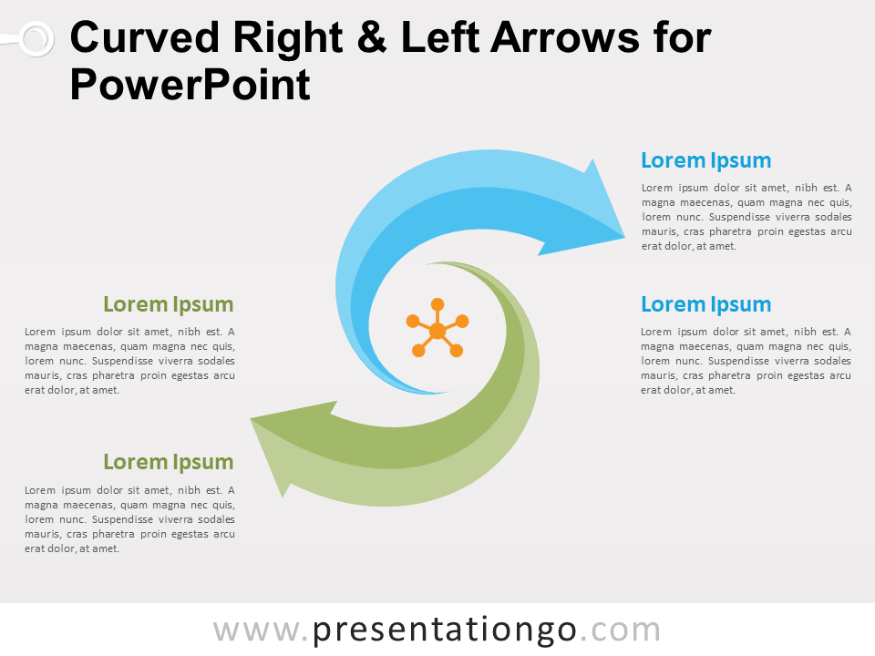 Free Curved Right and Left Arrows for PowerPoint