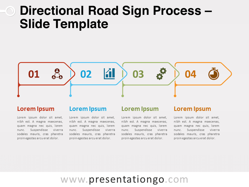 Free Directional Road Sign Process for PowerPoint