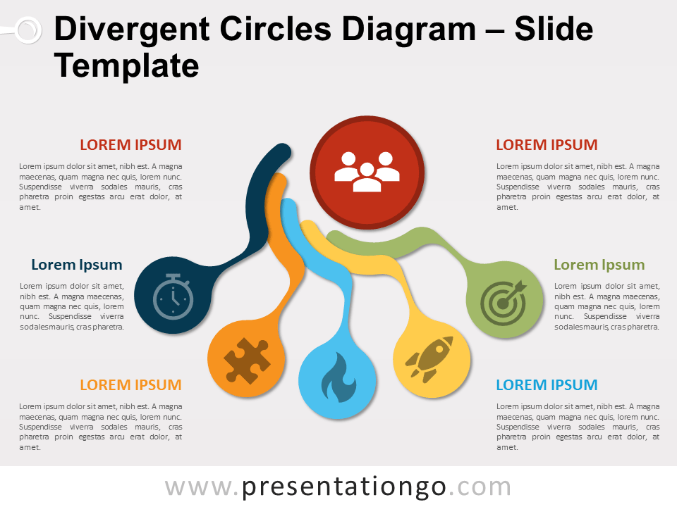 Free Divergent Circles Diagram PowerPoint Template