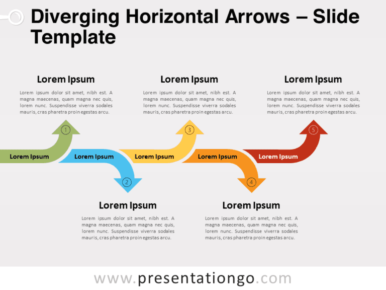 Free Diverging Horizontal Arrows for PowerPoint