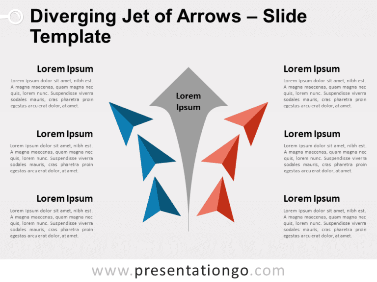 Free Diverging Jet of Arrows for PowerPoint