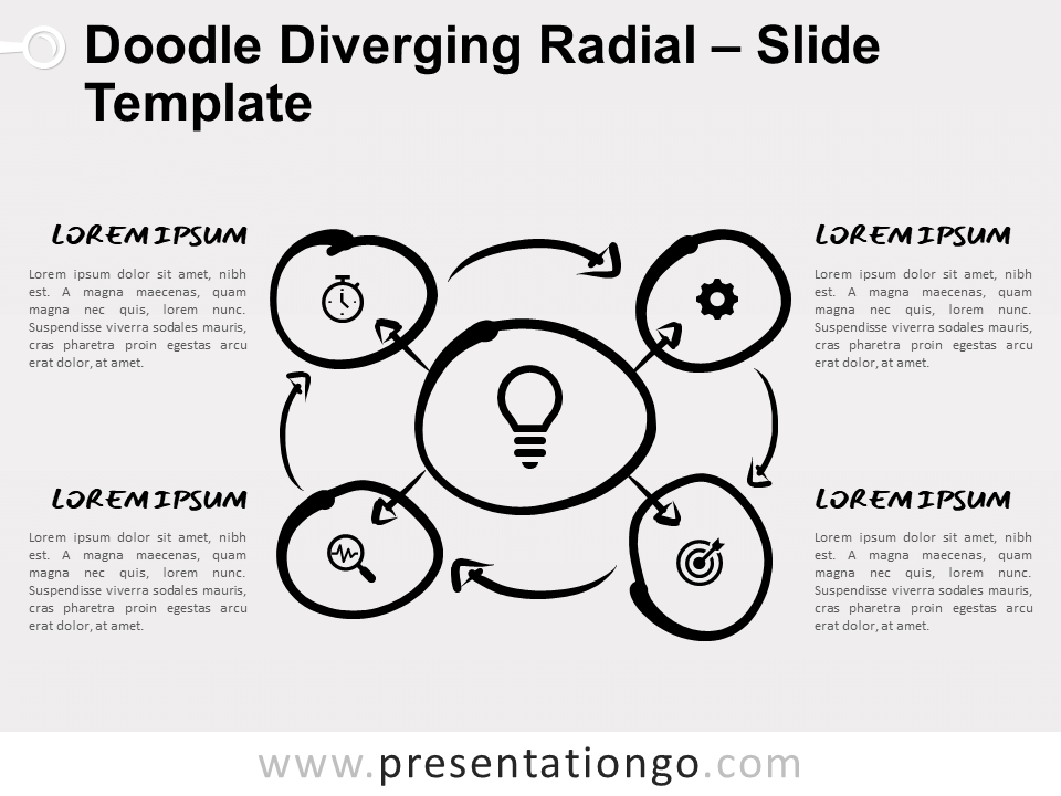 Free Doodle Diverging Radial for PowerPoint