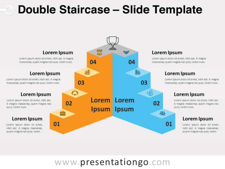 Free Double Staircase for PowerPoint