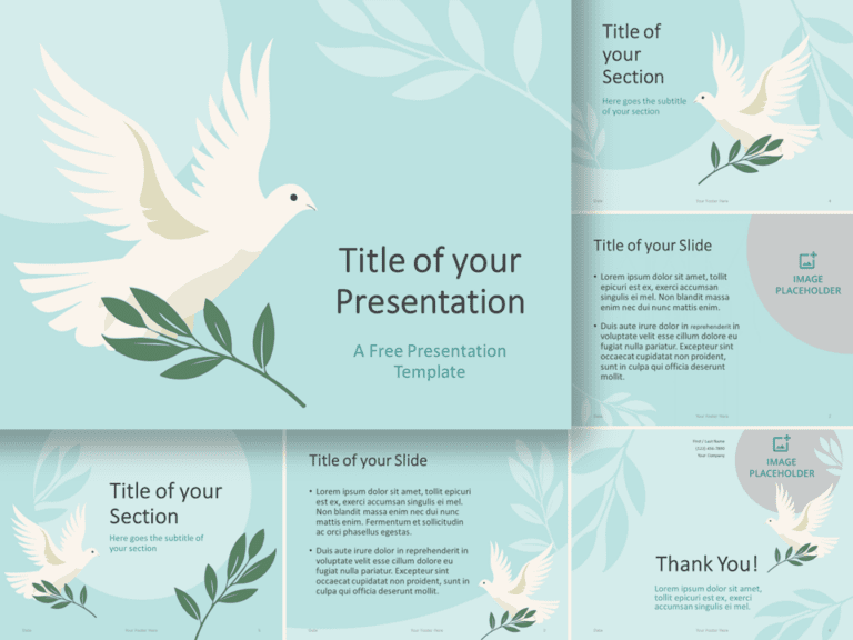 Free Dove Peace Template for PowerPoint and Google Slides