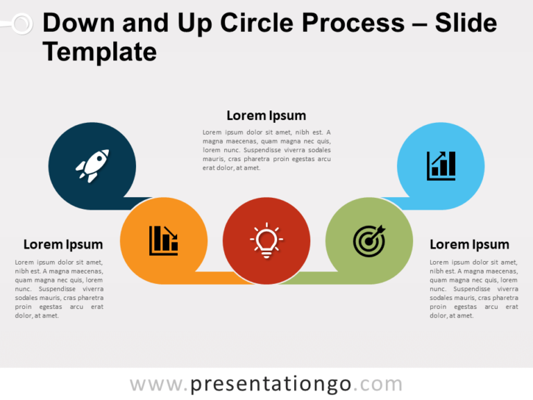 Free Down and Up Circle Process for PowerPoint