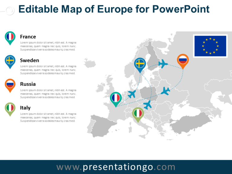 Free Europe PowerPoint Map