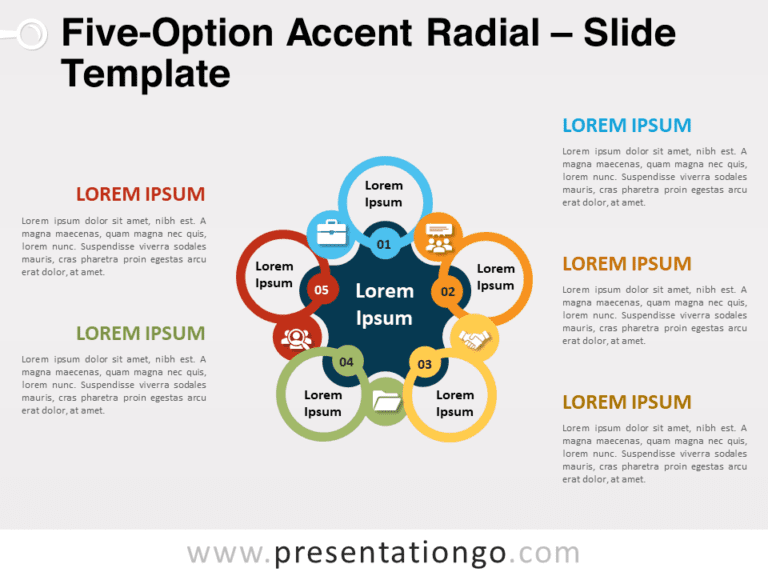 Free Five-Option Accent Radial for PowerPoint