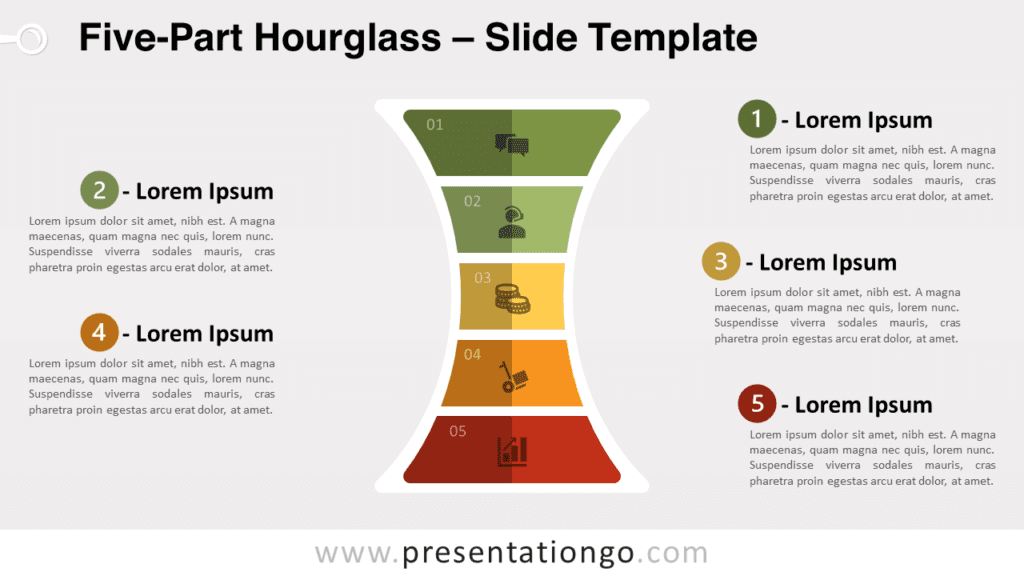 Free Five-Part Hourglass for PowerPoint and Google Slides