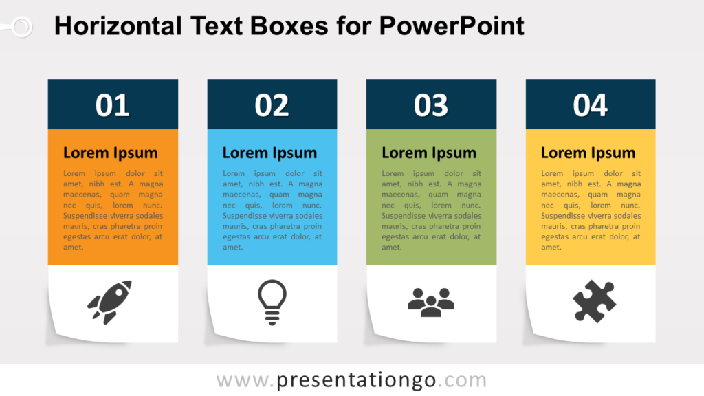 Four Horizontal Text Boxes for PowerPoint
