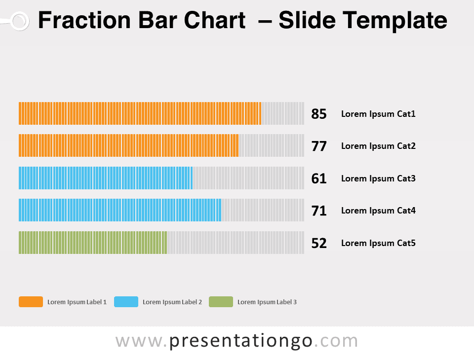 Free Fraction Bar Chart for PowerPoint