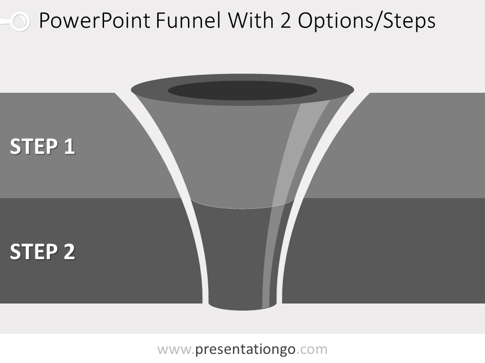 Free editable 2 level funnel diagram for PowerPoint