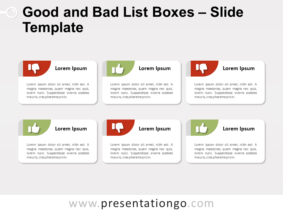 Free Good and Bad List Boxes for PowerPoint