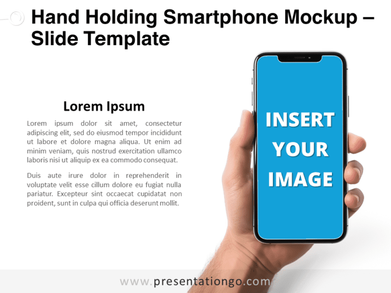 Free Hand Holding Smartphone Mockup for PowerPoint