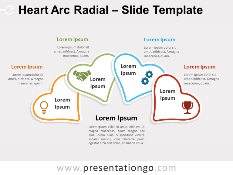 Free Heart Arc Radial for PowerPoint