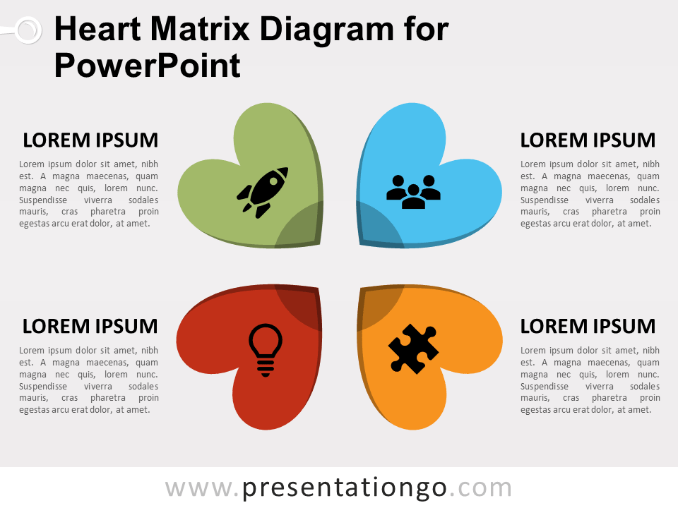 Free Heart Matrix Diagram for PowerPoint