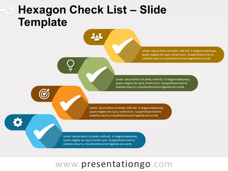 Free Hexagon Check List for PowerPoint