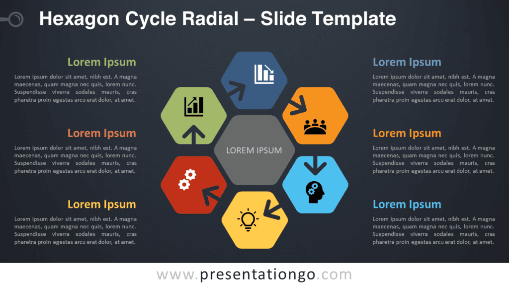 Free Hexagon Cycle Radial Graphics for PowerPoint Google Slides