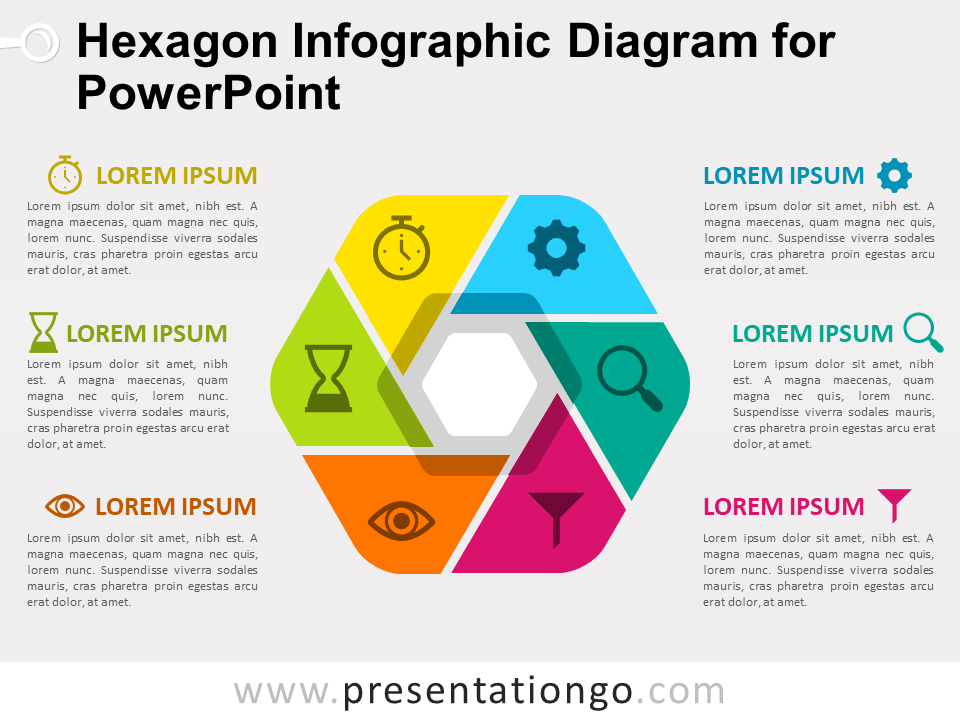 Free Hexagon Infographic Diagram for PowerPoint