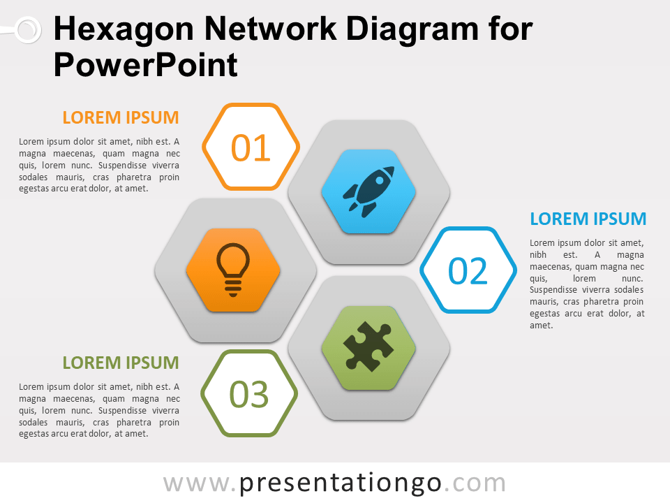 Free Hexagon Network Diagram for PowerPoint
