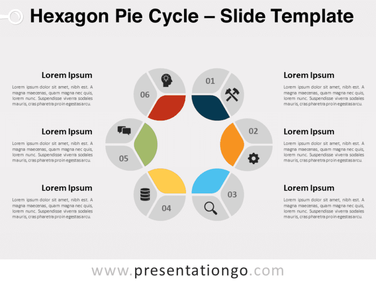 Free Hexagon Pie Cycle for PowerPoint