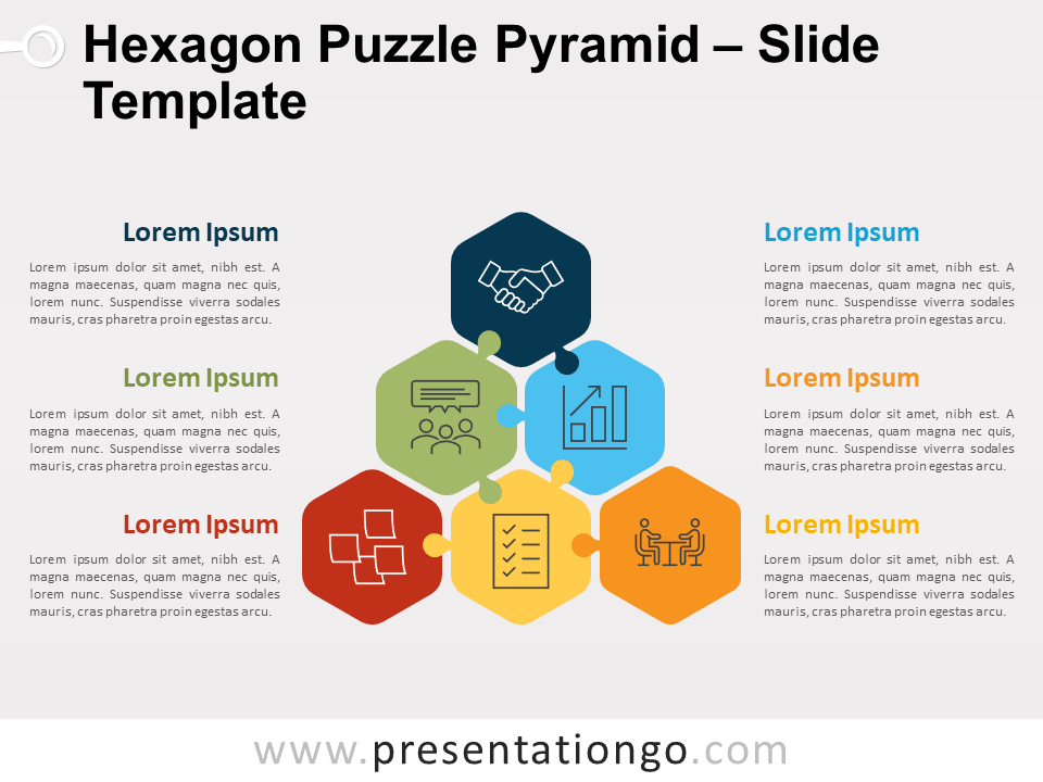 Free Hexagon Puzzle Pyramid for PowerPoint