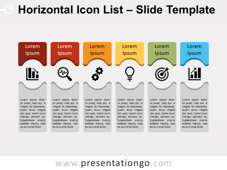 Free Horizontal Icon List for PowerPoint