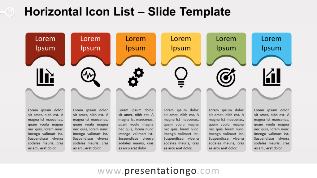 Free Horizontal Icon List for PowerPoint and Google Slides