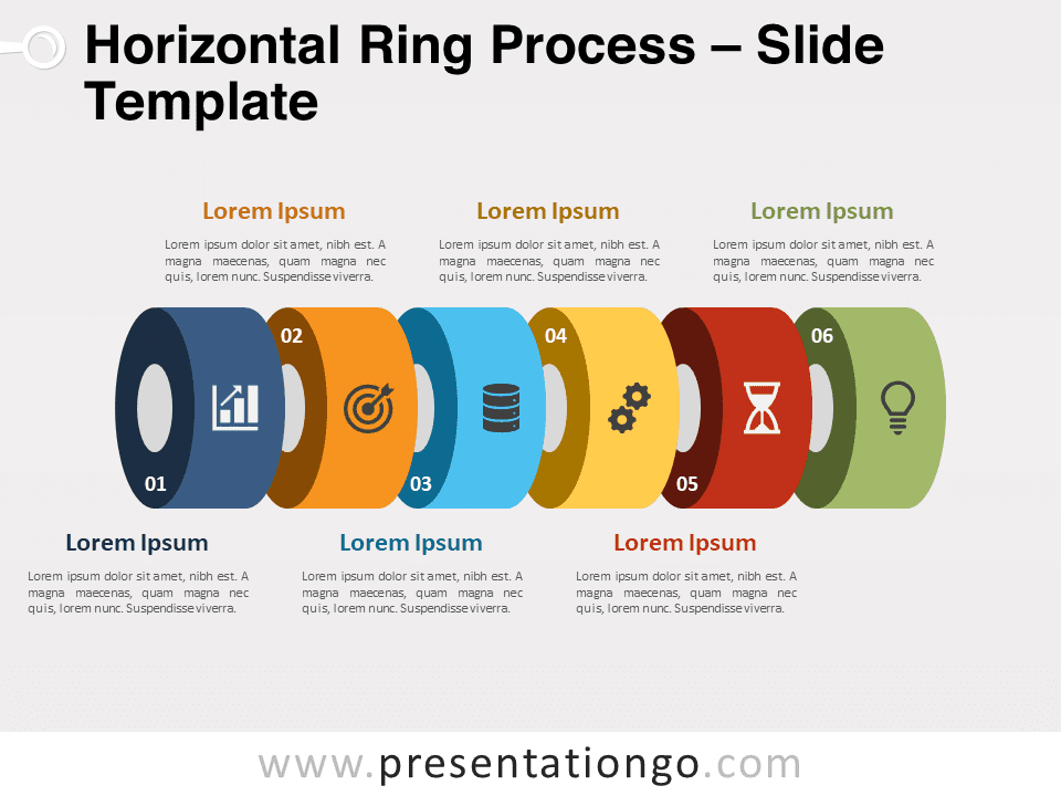 Free Horizontal Ring Process for PowerPoint