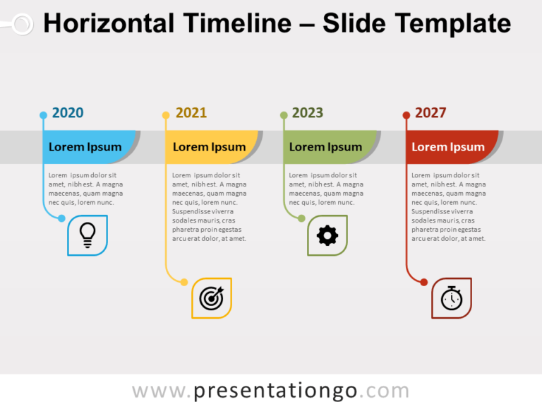 Free Horizontal Timeline Infographic for PowerPoint