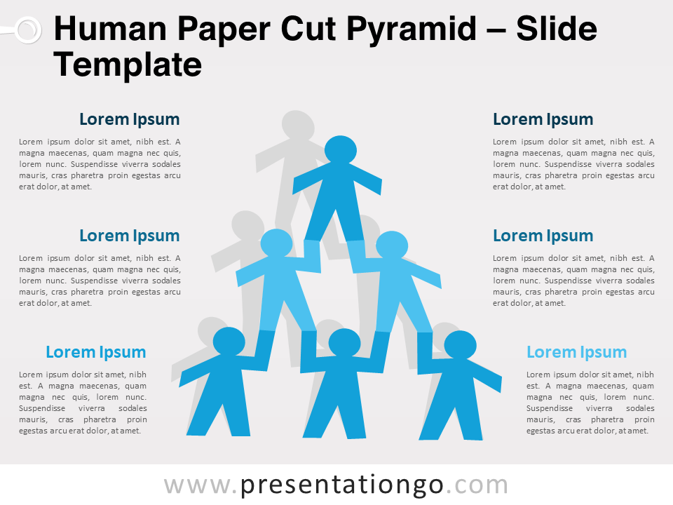 Free Human Paper Cut Pyramid for PowerPoint