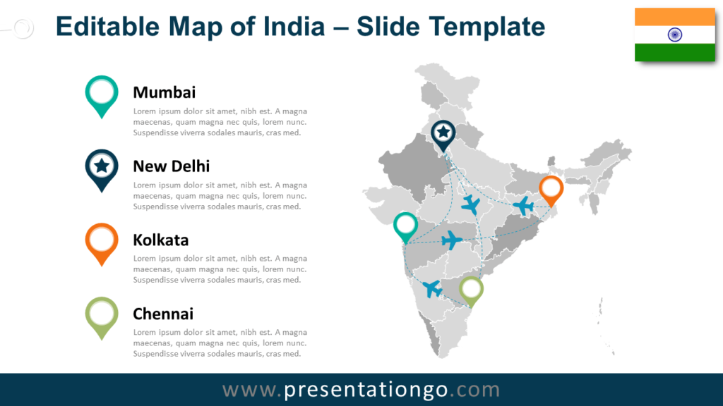 India Map for PowerPoint and Google Slides