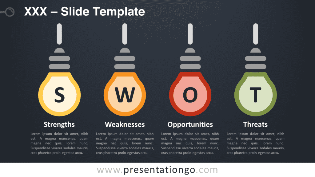 Free Light Bulb SWOT Graphics for PowerPoint and Google Slides