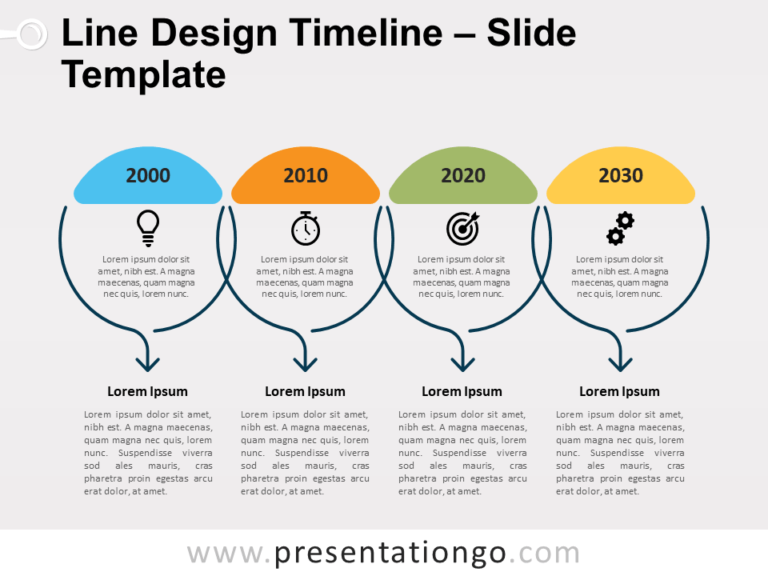 Free Line Design Timeline for PowerPoint