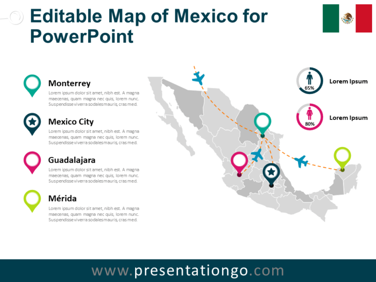 Free Map of Mexico for PowerPoint