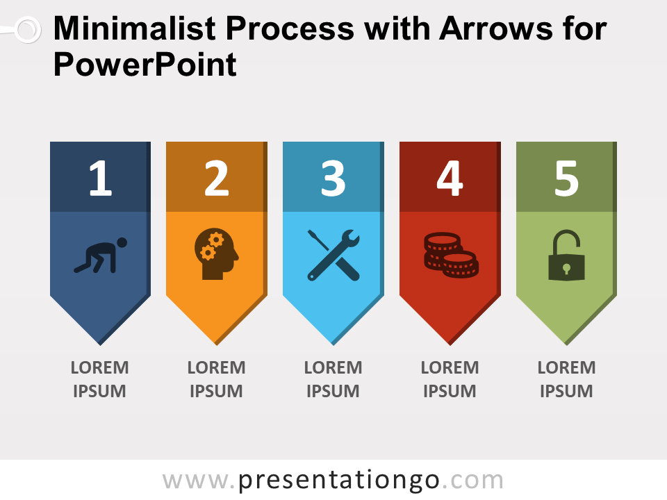 Free Minimalist Process with Arrows for PowerPoint