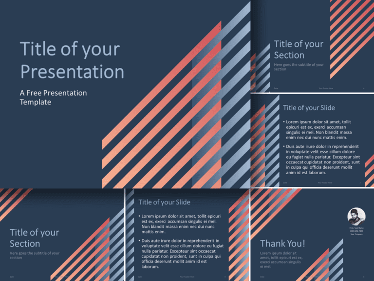Free Modern Stripes Template for PowerPoint and Google Slides