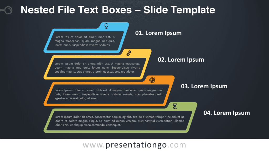 Free Nested File Text Boxes Graphics for PowerPoint and Google Slides