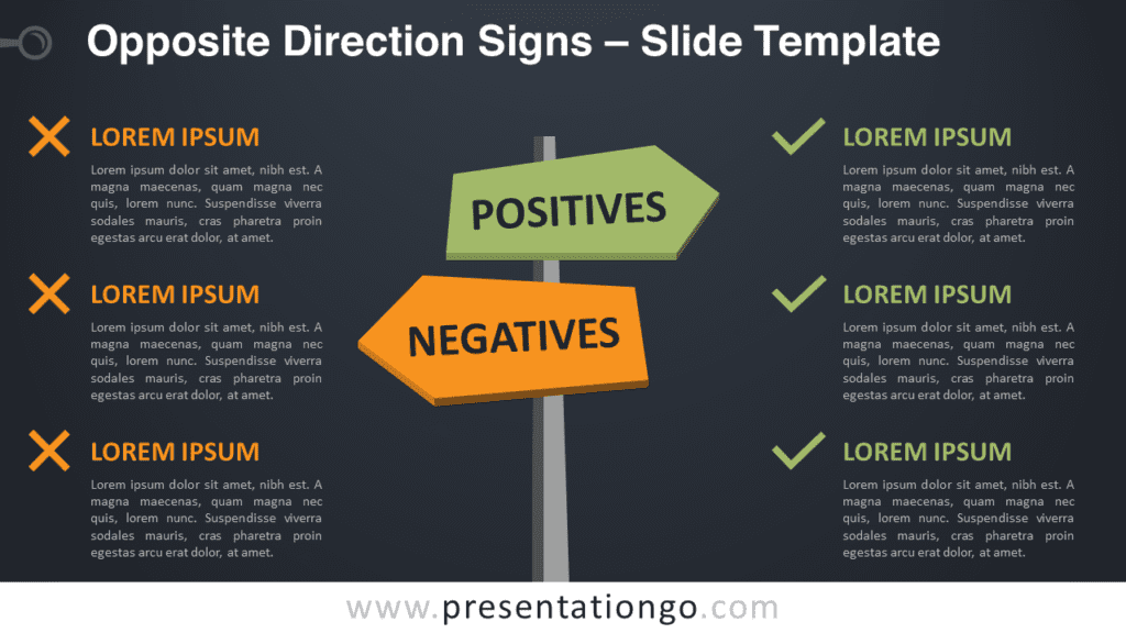 Free Opposite Direction Signs Graphics for PowerPoint and Google Slides