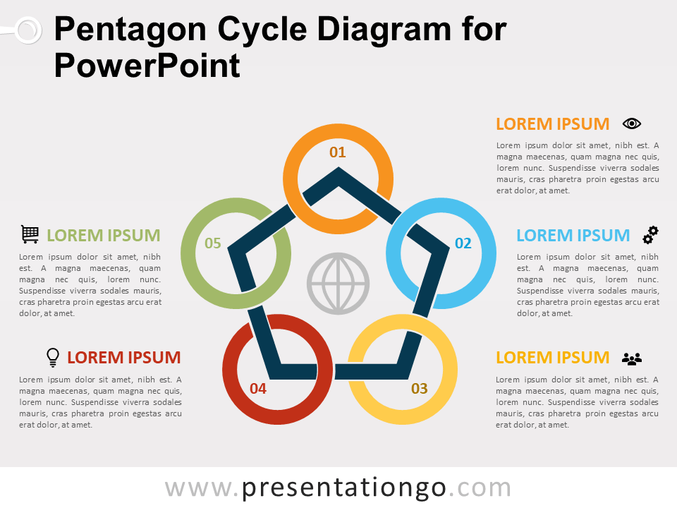 Free Pentagon Cycle Diagram for PowerPoint