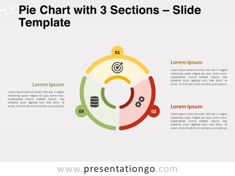 Free Pie Chart with 3 Sections for PowerPoint