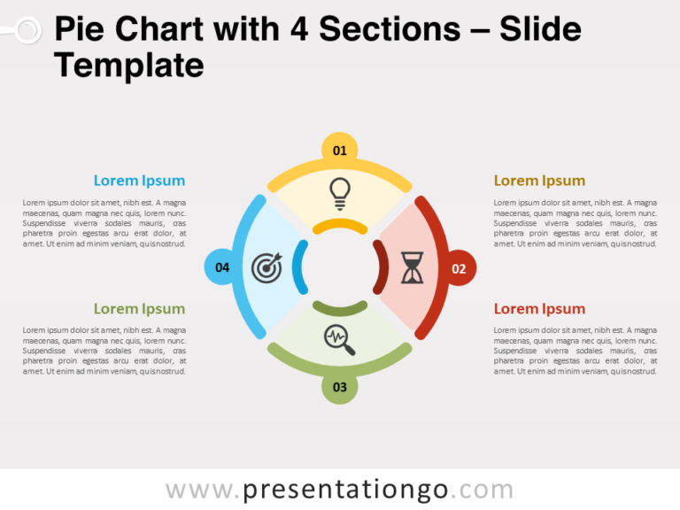 Free Pie Chart with 4 Sections for PowerPoint