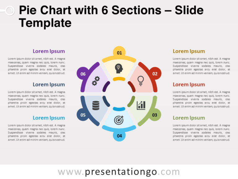 Free Pie Chart with 6 Sections for PowerPoint