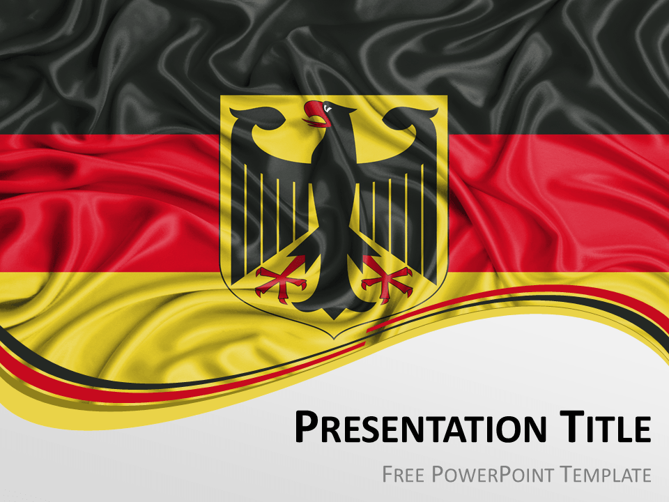 Free PowerPoint template with flag of Germany background
