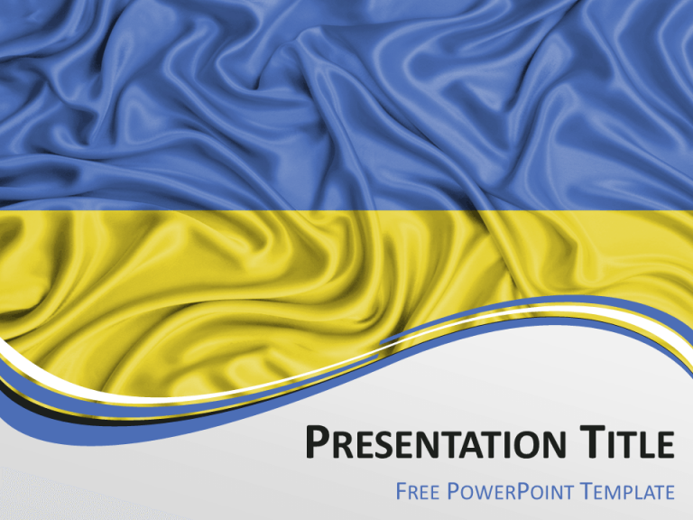Free PowerPoint template with flag of Ukraine background
