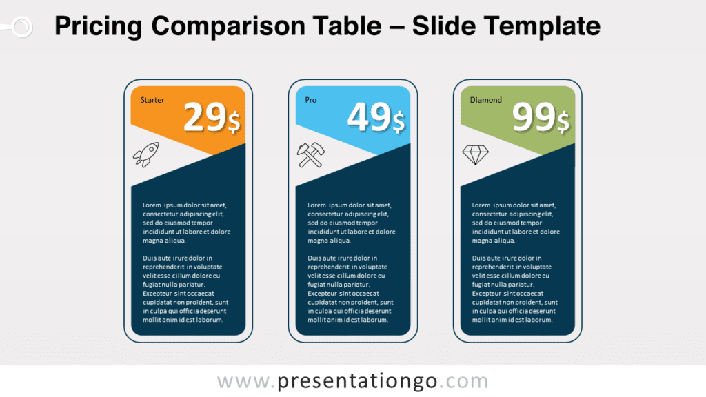 Free Pricing Comparison Table for PowerPoint and Google Slides