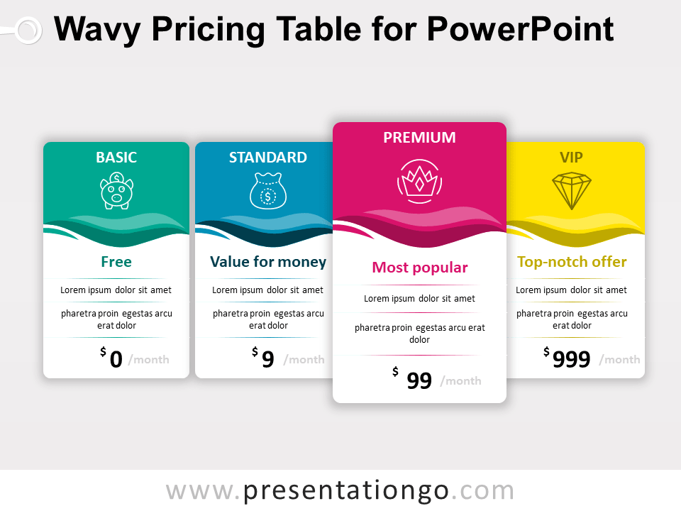 Free Pricing Table for PowerPoint